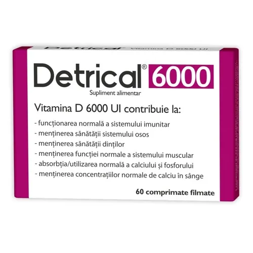 Detrical D3 6000 UI, 60 comprimate, Zdrovit