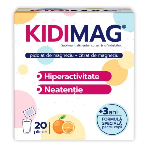 KidiMag +3ani, aroma portocala, 20 plicuri, Zdrovit