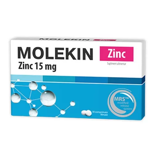 Molekin Zinc, 30 coprimate filmate, Zdrovit