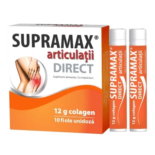 Supramax articulatii Direct 12g colagen, 10 fiole, Zdrovit