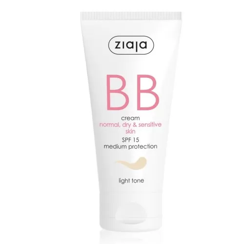 Crema BB cu SPF15 nuanta deschisa pentru ten normal uscat, 50 ml, Ziaja