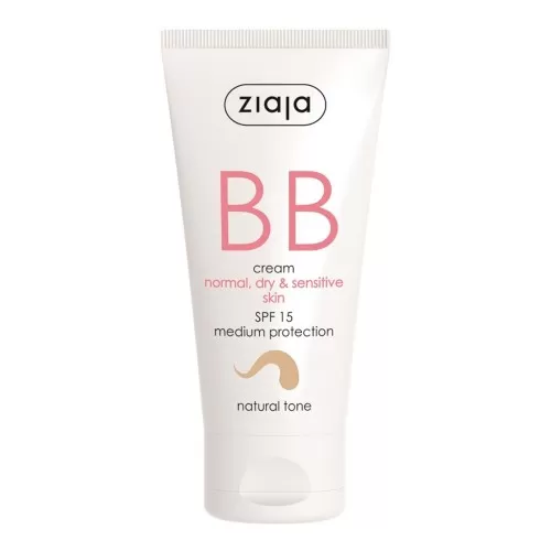 Crema BB cu SPF15 nuanta natural pentru ten normal uscat, 50 ml, Ziaja