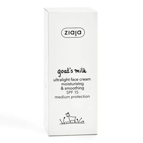 Crema de fata ultra light cu lapte de capra si SPF 15, 50 ml, Ziaja