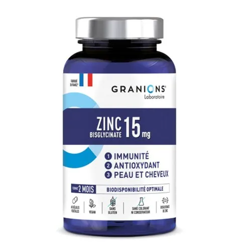 Zinc bisglicinat, 15 mg, 60 capsule vegetale, Granions