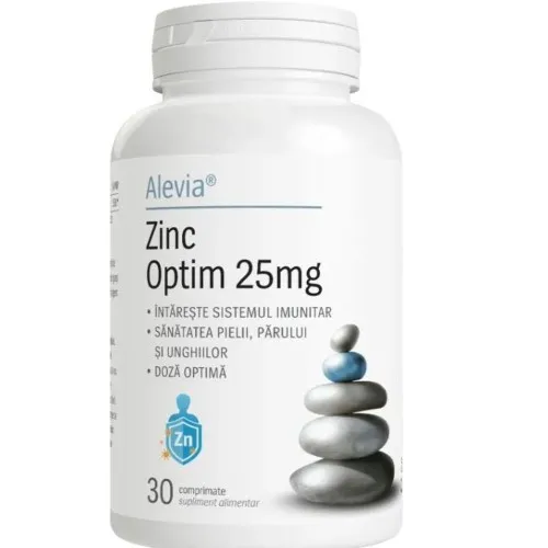 Zinc Optim 25mg, 30 comprimate, Alevia