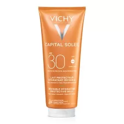Lapte hidratant pentru protectie solara SPF 30+, pentru fata si corp, 300 ml, Capital Soleil, Vichy