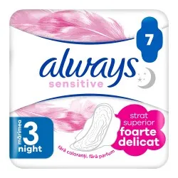 Absorbante Always Sensitive Ultra Night, 7 bucati, P&G