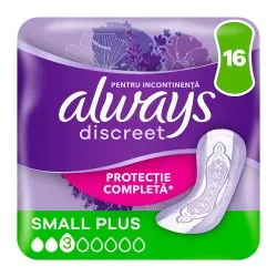 Absorbante pentru incontinenta urinara Always Discreet Small Plus, 16 bucati