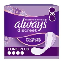 Absorbante zilnice pentru incontinenta urinara Always Discreet Long Plus, 28 bucati