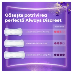 Absorbante zilnice pentru incontinenta urinara Always Discreet Normal, 44 bucati