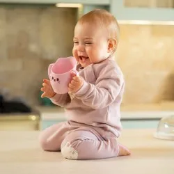 Cană Deschisă Inteligentă cu Mânere A0696, Roz, 150 ml, Akuku