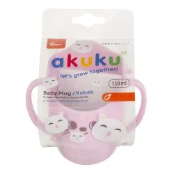 Cană Deschisă Inteligentă cu Mânere A0696, Roz, 150 ml, Akuku