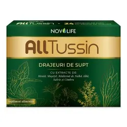 AllTussin Aroma Zmeura, 24 drajeuri supt, Novolife