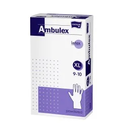 Ambulex Manusi Examinare Latex Albe Pudrate XL x 100 - TZMO