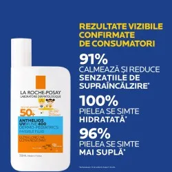 Anthelios UVMUNE 400 Dermo-Pediatrics Fluid Invizibil SPF50+ cu protecție solară foarte ridicată potrivit pentru pielea sensibilă sau cu tendință atopică a copiilor, 50ml, La Roche-Posay