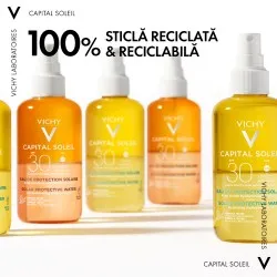 Apa cu protectie solara SPF 30, cu acid hialuronic, pentru fata si corp, 200 ml, Capital Soleil, Vichy