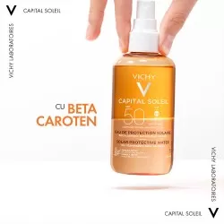 Apa cu protectie solara SPF 50, pentru bronz de durata, fata si corp, 200 ml, Capital Soleil, Vichy