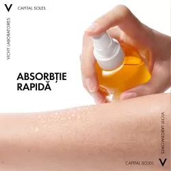 Apa cu protectie solara SPF 50, pentru bronz de durata, fata si corp, 200 ml, Capital Soleil, Vichy