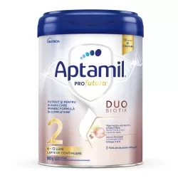 Lapte praf Aptamil PROfutura DUOBIOTIK 2 pentru 6-12 luni, 800g, Nutricia