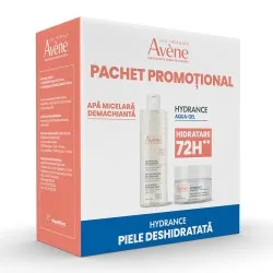 Pachet Crema hidratanta de fata Hydrance Aqua Gel, 50ml + Apa Micelara Demachianta, 400ml (Pachet Promo), Avene