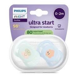 Suzeta Ultra Start Nou Nascut Figurine 0-2luni 075/14, 2 buc, Avent Philips