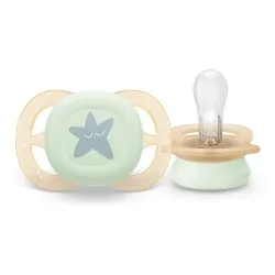 Suzeta Ultra Start Fosforescenta Moon 0-2luni 075/17, 2 buc, Avent Philips