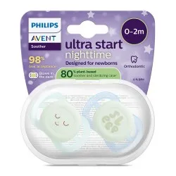 Suzeta Ultra Start Fosforescenta Sleep 0-2luni 075/18, 2 buc, Avent Philips