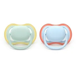 Suzeta Ultra Air Silicon Albastru/Verde 0-6 luni 087/01, 2 buc, Avent Philips