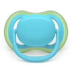 Suzeta Ultra Air Silicon Blue/Verde 6-18 luni 087/10, 2 buc, Avent Philips