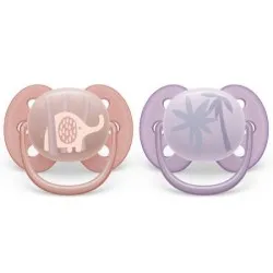 Suzeta Ortodontica Ultra Soft Roz/Mov 0-6luni 091/09, 2 buc, Avent Philips
