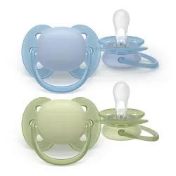 Suzeta Ortodontica Ultra Soft Blue/Verde 0-6 luni 091/37, 2 buc, Avent Philips