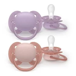 Suzeta Ortodontica Ultra Soft Roz/Mov 6-18 luni 091/43, 2 buc, Avent Philips