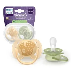 Suzeta Ortodontica Ultra Soft Forest 6-18luni 091/46, 2 buc, Avent Philips