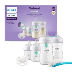 Set Biberoane Natural Response 2 x 125ml + 2 x 250ml + Suzeta + Perie 657/11, Avent Philips