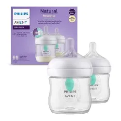Set Biberon Natural Response cu Dispozitiv Anticolici +0 luni 2 670/02, 125ml, Avent Philips