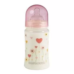 Biberon PP cu gat larg si tetina cu sistem anticolici, 300ml, Baby Nova