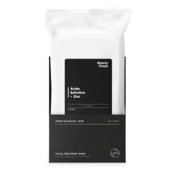 Servetele faciale cu acid salicilic si zinc, 60 bucati, Beauty Drops