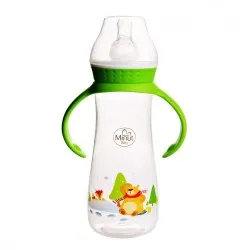 Biberon cu tetina si manere "Ursul pacalit de vulpe" pentru +3 luni Baby, 250ml, Minut