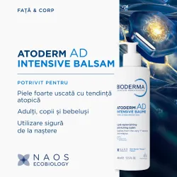 Balsam anti-prurit pentru piele foarte uscata si cu tendinta atopica, Atoderm AD Intensive , 400ml, Bioderma