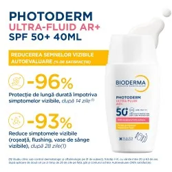 Protecție solară fluidă AR+ SPF50+ pentru piele sensibilă și reactivă, Photoderm, 40 ml, Bioderma