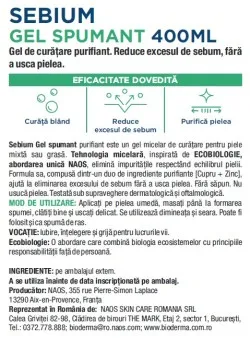 Gel Spumant de curatare purifiant pentru piele mixta si grasa Sebium, 400ml, Bioderma