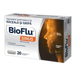 Bioflu Sinus, 500 mg/30 mg, 20 comprimate filmate, Biofarm