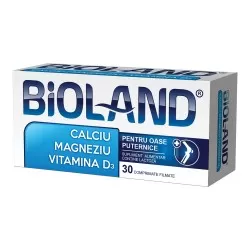 Calciu Magneziu cu Vitamina D3 Bioland, 30 comprimate, Biofarm