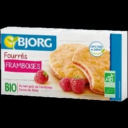 Biscuiti eco umpluti cu zmeura, 175g, Bjorg