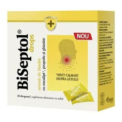 Dropsuri cu aroma de lamaie Biseptol, 20 bucati, Dacia Plant