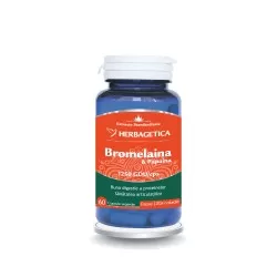 Bromelaina si Papaina, 60 capsule, Herbagetica
