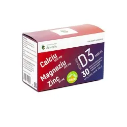 Ca+Mg+Zn + Vitamina D3, 30 plicuri, Remedia