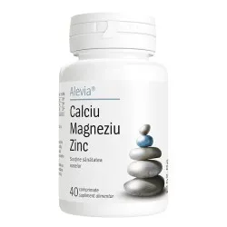 Calciu Magneziu Zinc, 40 comprimate, Alevia
