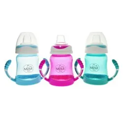 Cana anticurgere cu manere si cioc silicon 6+, 210ml, Minut