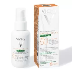 Fluid cu protectie solara SPF 50+ pentru fata, cu acid salicilic si niacinamida, ten gras cu tendinta acneica, 40 ml, Vichy